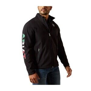 New Ariat Tek Jacket Team Mexico Softshell EcoDry Men’s XS Black Wind Water Rest